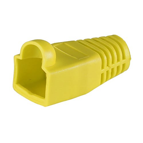 Yellow Bubble RJ45 Boots, Cat6A 6.5mm Cable, Pack of 50