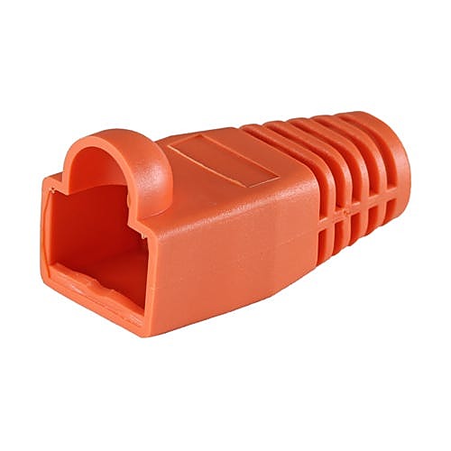 Orange Bubble RJ45 Boots, Cat6A 6.5mm Cable, Pack of 50