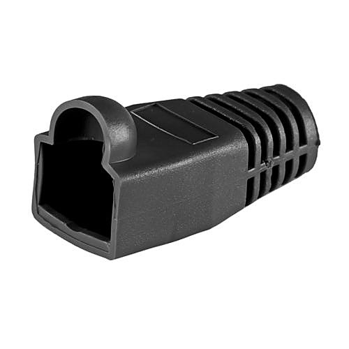 Black Bubble RJ45 Boots, Cat6A 6.5mm Cable, Pack of 50