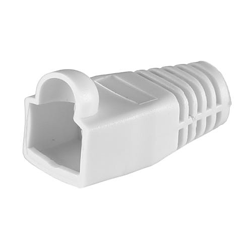 White Bubble RJ45 Boots, Cat6A 6.5mm Cable, Pack of 50
