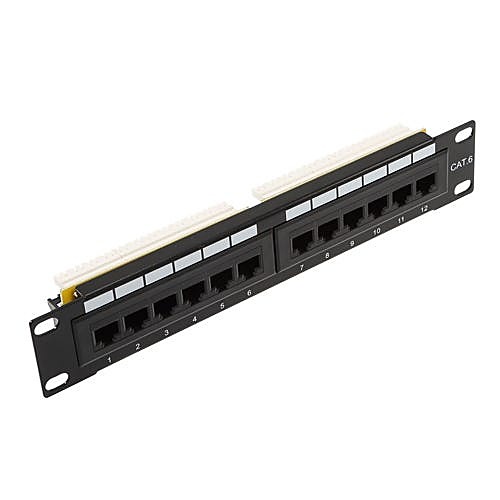10 Inch Cat6 Patch Panel, 12 Port, 1U