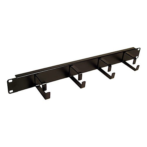 Horizontal Cable Manager, 1U, 4 Rings, Black