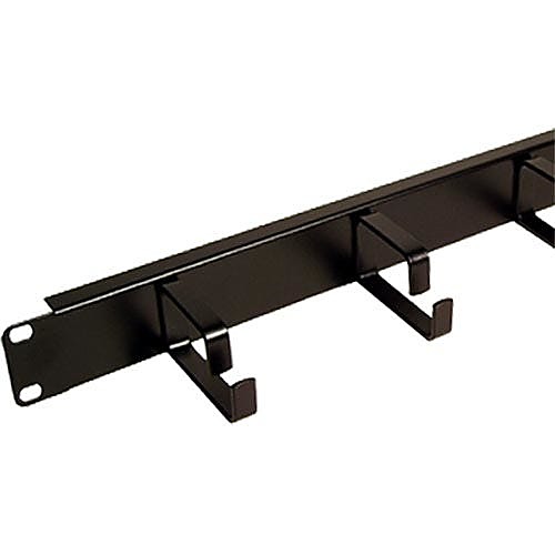 Horizontal Cable Manager, 1U, 5 x 65mm Rings, Black