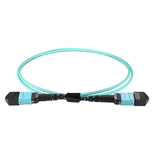 10m OM4 MPO-MPO 12 Fibre Trunk Cable Aqua