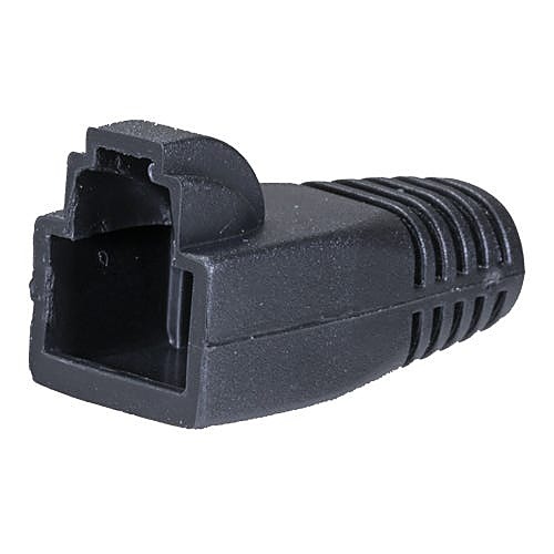 Black Snagless Boots for 8mm Shielded Cat6A, Pack of 100