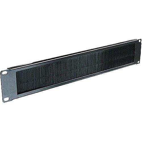 Rack Brush Panel, 2U, Black