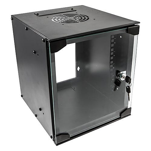 10 Inch Wall Cabinet, 9U, Flat Packed, Black