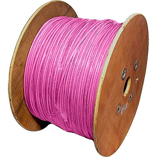 500m CAT6A S/FTP Stranded Network Cable Reel Pink LSZH 26AWG