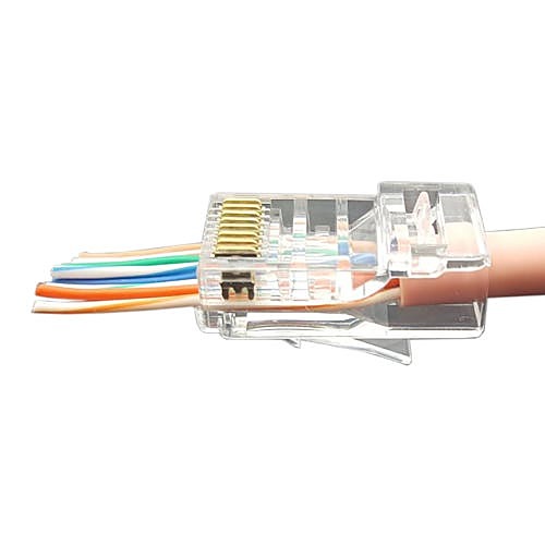 Unshielded Cat5e Pass-Through RJ45 Plugs, Pack of 50