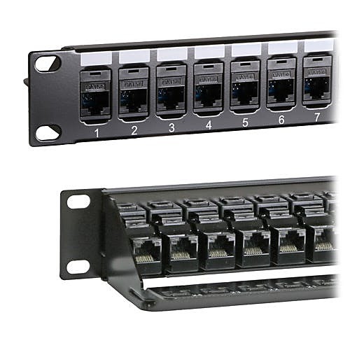 Cat5e Feed-Through Patch Panel, 24 Port, 1U