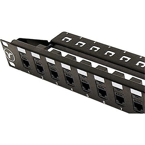 Cat6 Feed-Through Patch Panel, 16 Port, 1U