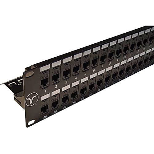 Cat6 Feed-Through Patch Panel, 48 Port, 2U