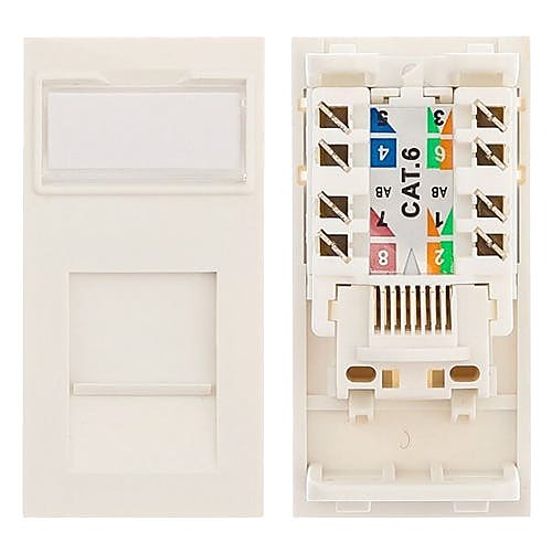 Cat6 Euro 25 x 50mm RJ45 Data Module, White