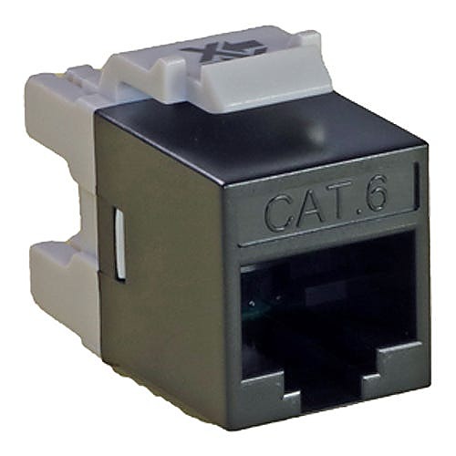 Unshielded Cat6 RJ45 Keystone Jack, Black