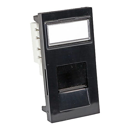 Cat6 Euro 25 x 50mm RJ45 Data Module, Flat, Black