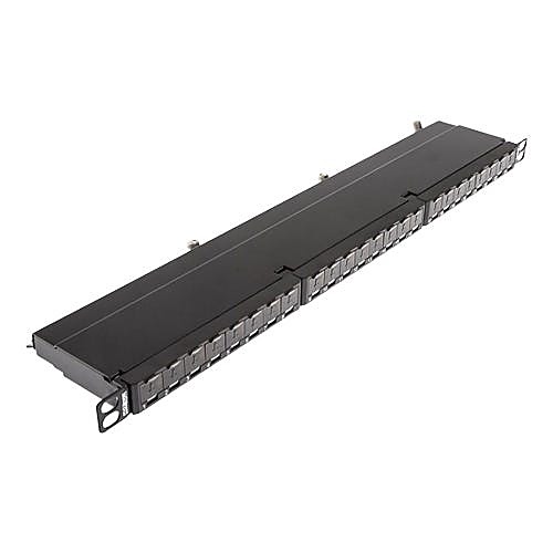 Shielded Cat6A Patch Panel, 24 Port, Half Height 0.5U