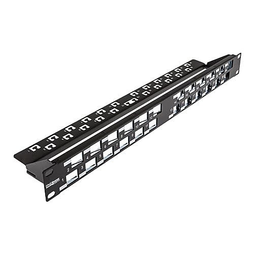 Angled Keystone Patch Panel, 24 Port, 1U, Unloaded