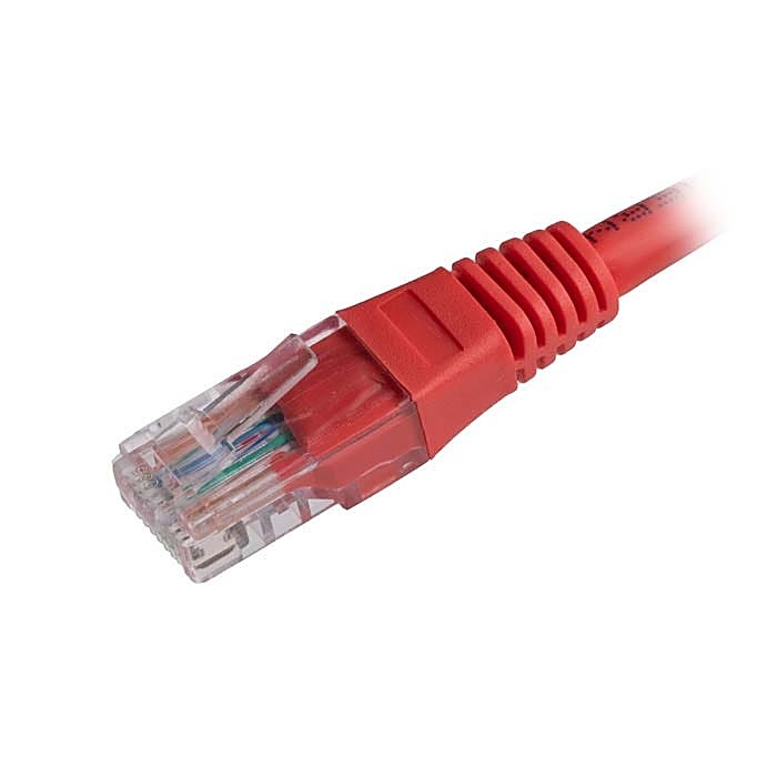 100 Pack of 1m CAT5e U/UTP Network Cables Red 26AWG