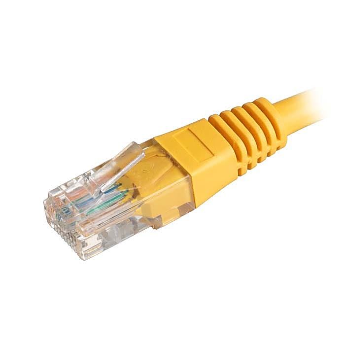 100 Pack of 1m CAT5e U/UTP Network Cables Yellow 26AWG