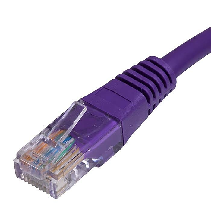 100 Pack of 1.5m CAT5e U/UTP Network Cables Violet 26AWG