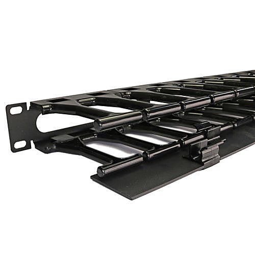 Finger Duct Cable Manager with Cover, 1U, Black