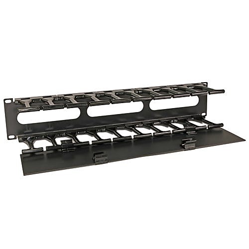 Finger Duct Cable Manager with Cover, 2U, Black