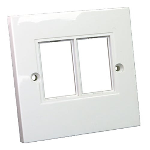 LJ6C Single Gang Faceplates, 2 Port, White, 10 Pack