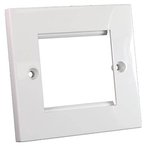 Flat Single Gang Euro Faceplates, 2 Module, White, 10 Pack