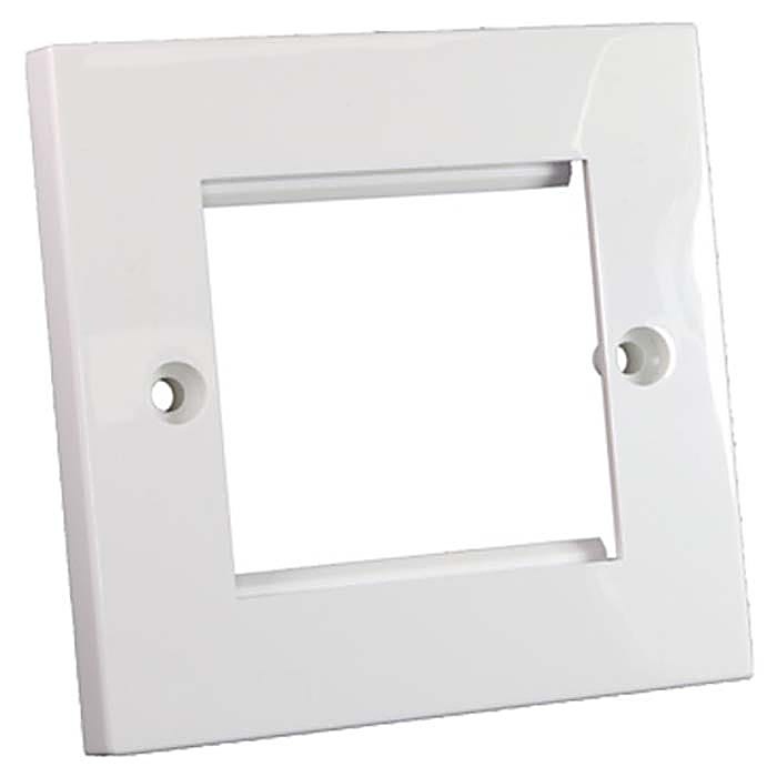 Flat Single Gang Euro Faceplates, 2 Module, White, 52 Pack