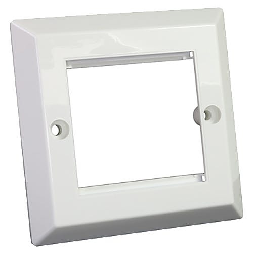 Bevelled Single Gang Euro Faceplates, 2 Module, White, 10 Pack