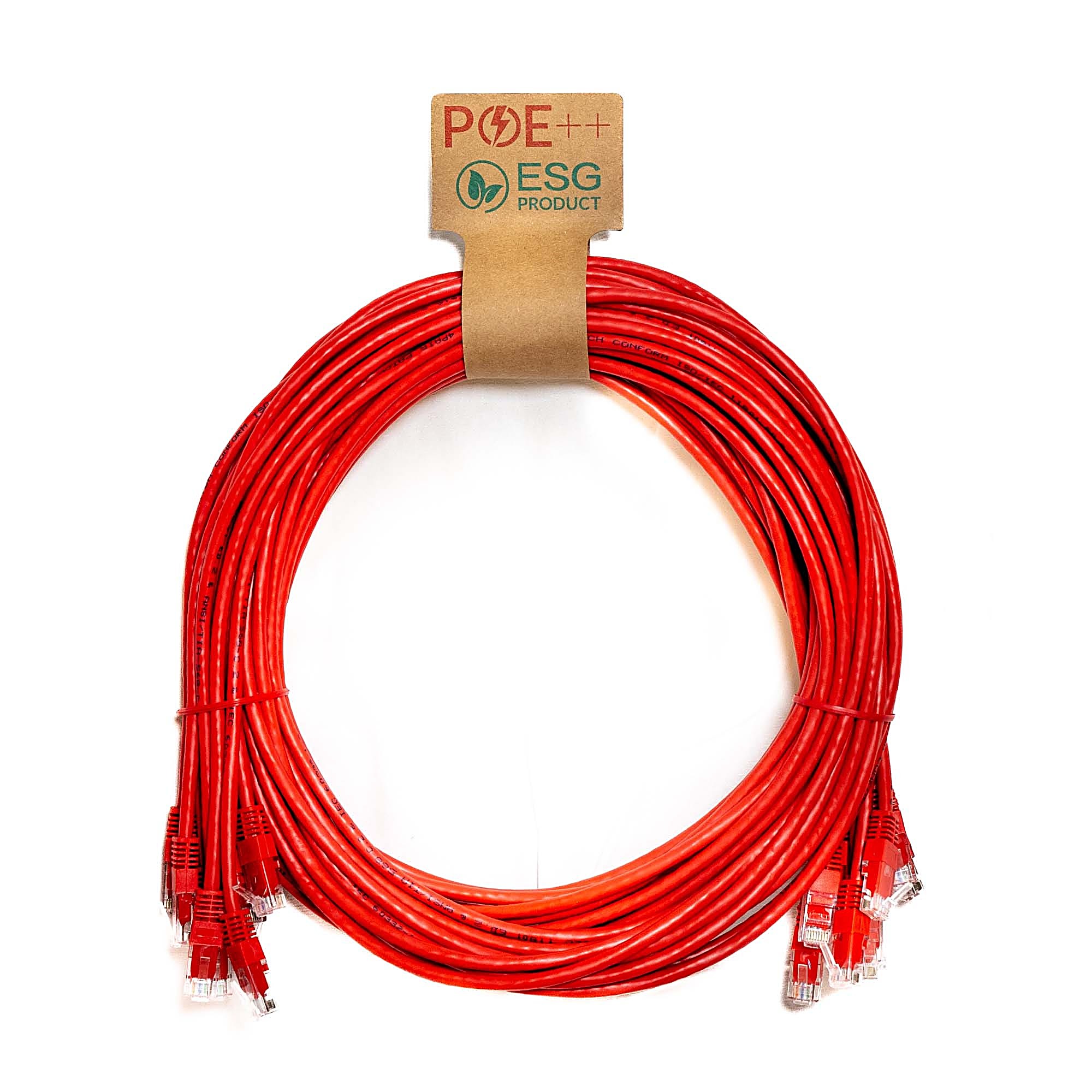 10 Pack of 2.5m CAT6 U/UTP Network Cables Red 24AWG