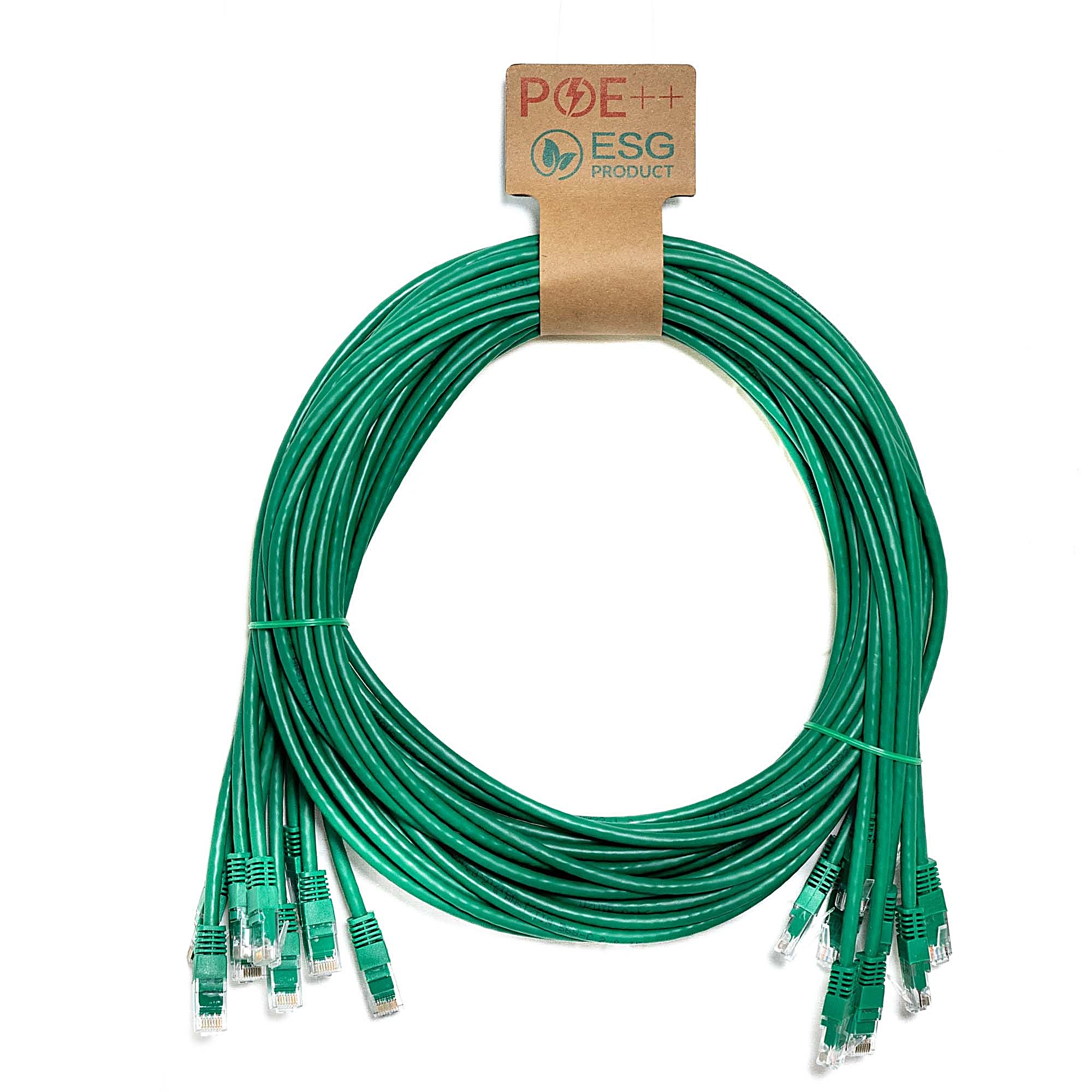 10 Pack of 3m CAT6 U/UTP Network Cables Green 24AWG