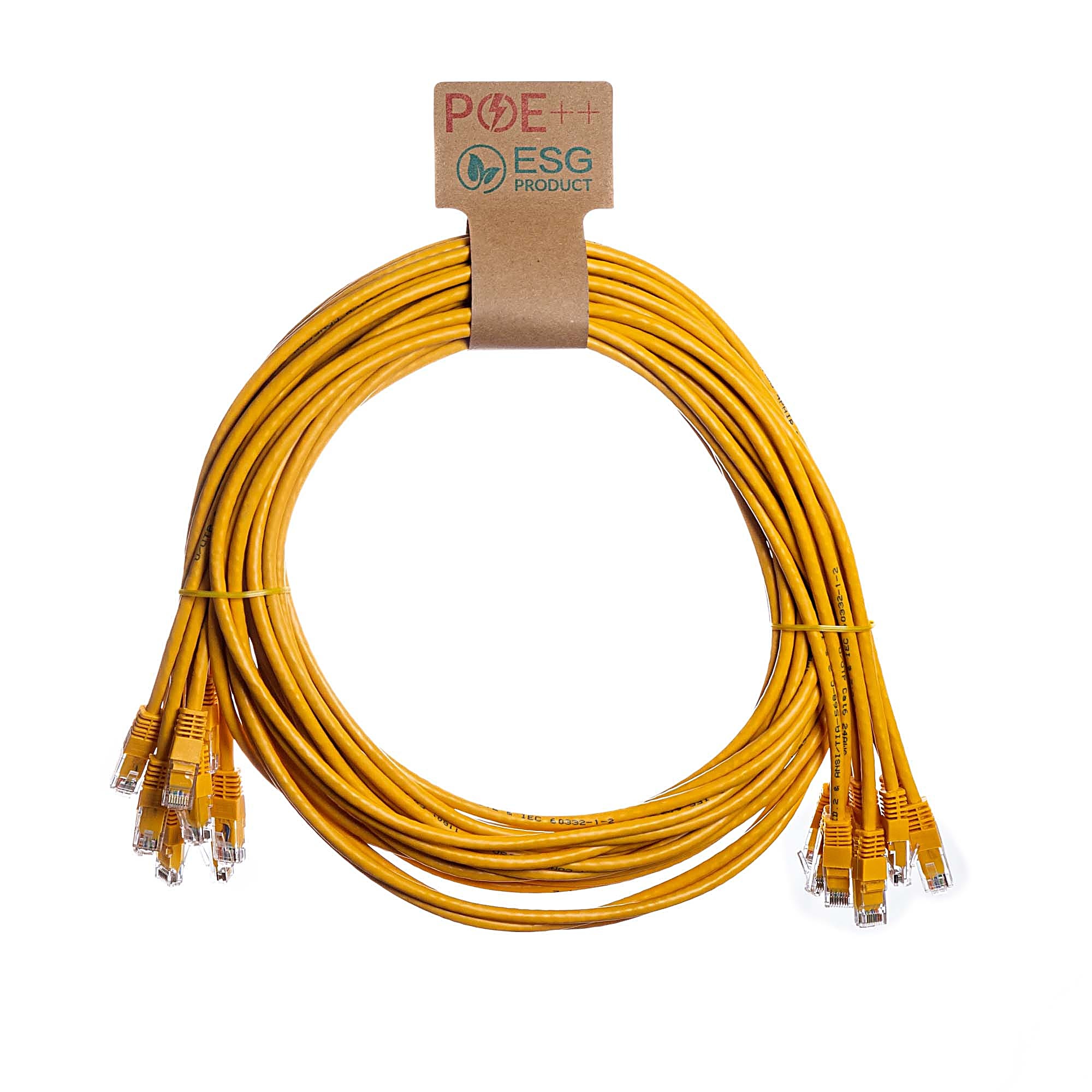 10 Pack of 1.5m CAT6 U/UTP Network Cables Yellow 24AWG
