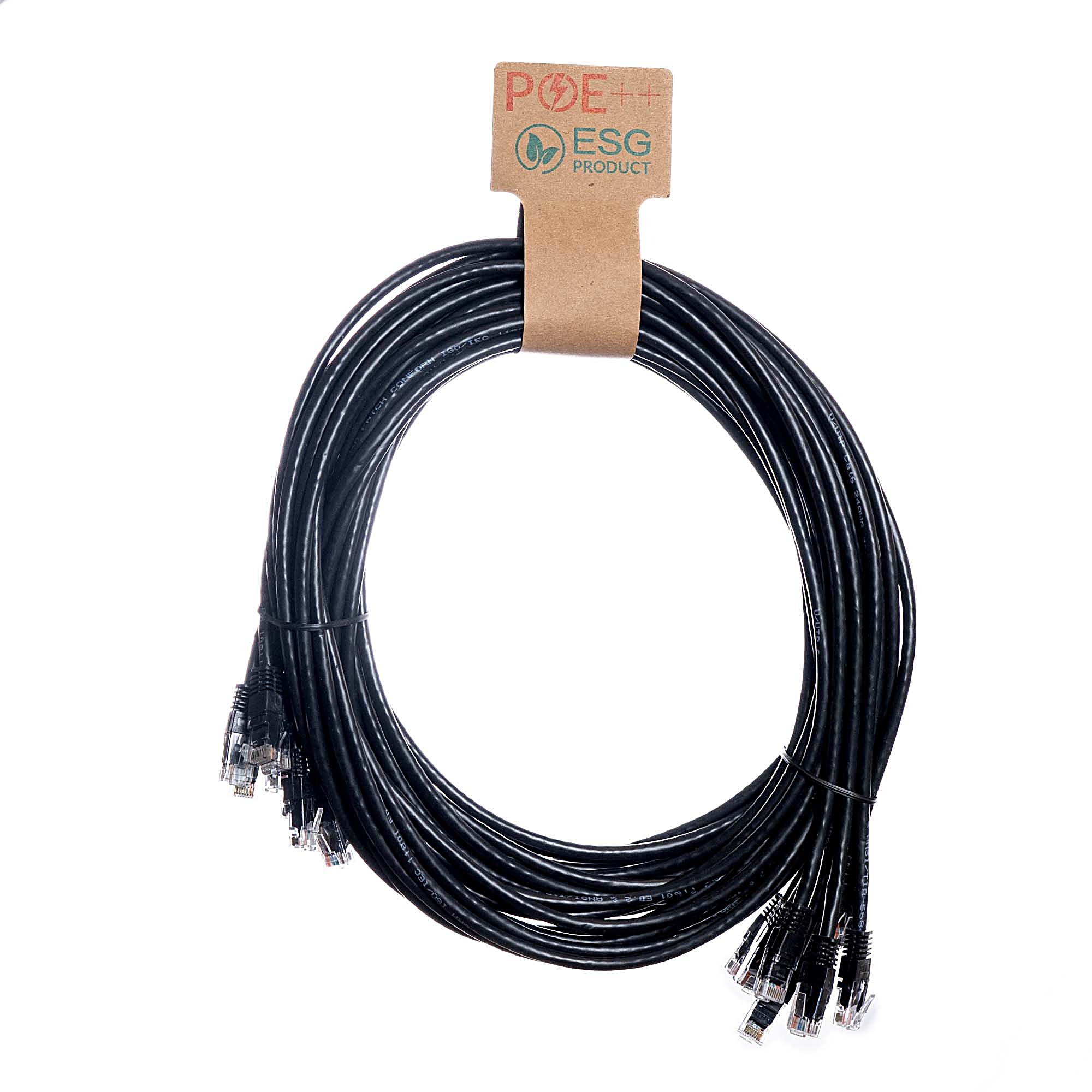 10 Pack of 0.3m CAT6 U/UTP Network Cables Black 24AWG