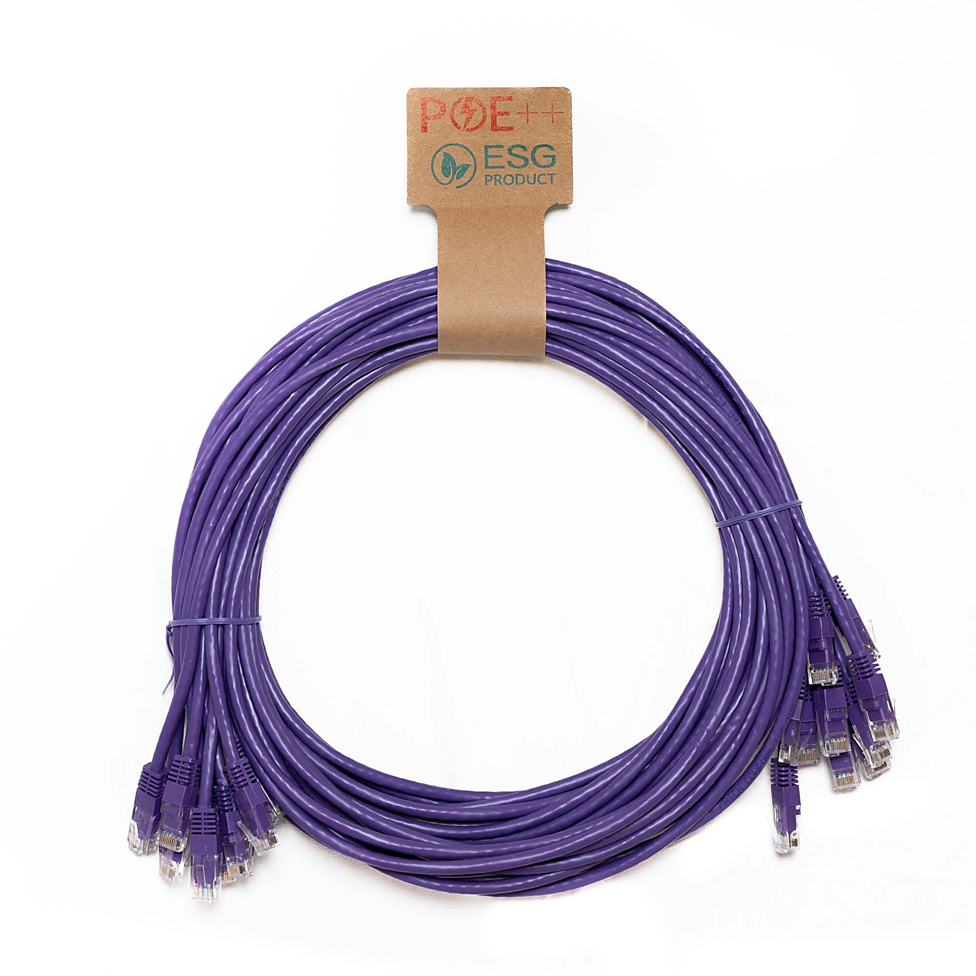 10 Pack of 1.5m CAT6 U/UTP Network Cables Violet 24AWG
