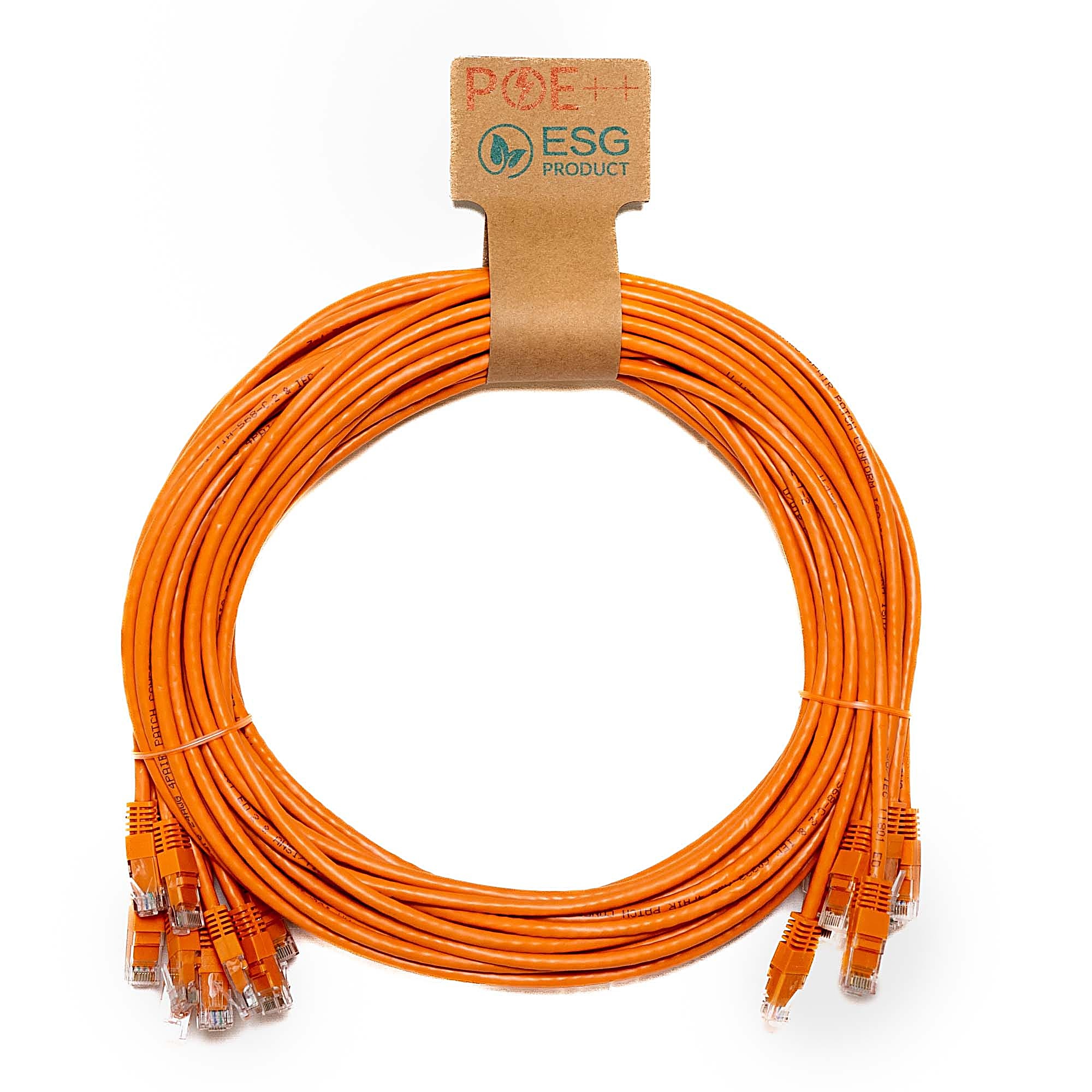 10 Pack of 0.3m CAT6 U/UTP Network Cables Orange 24AWG