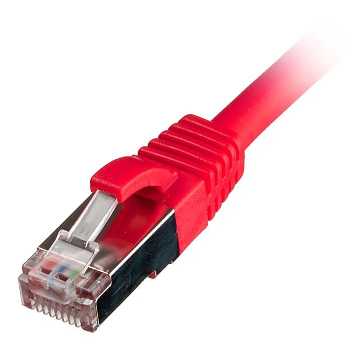 100 Pack 0.3m CAT6A S/FTP Snagless Network Cables Red LSZH 26AWG