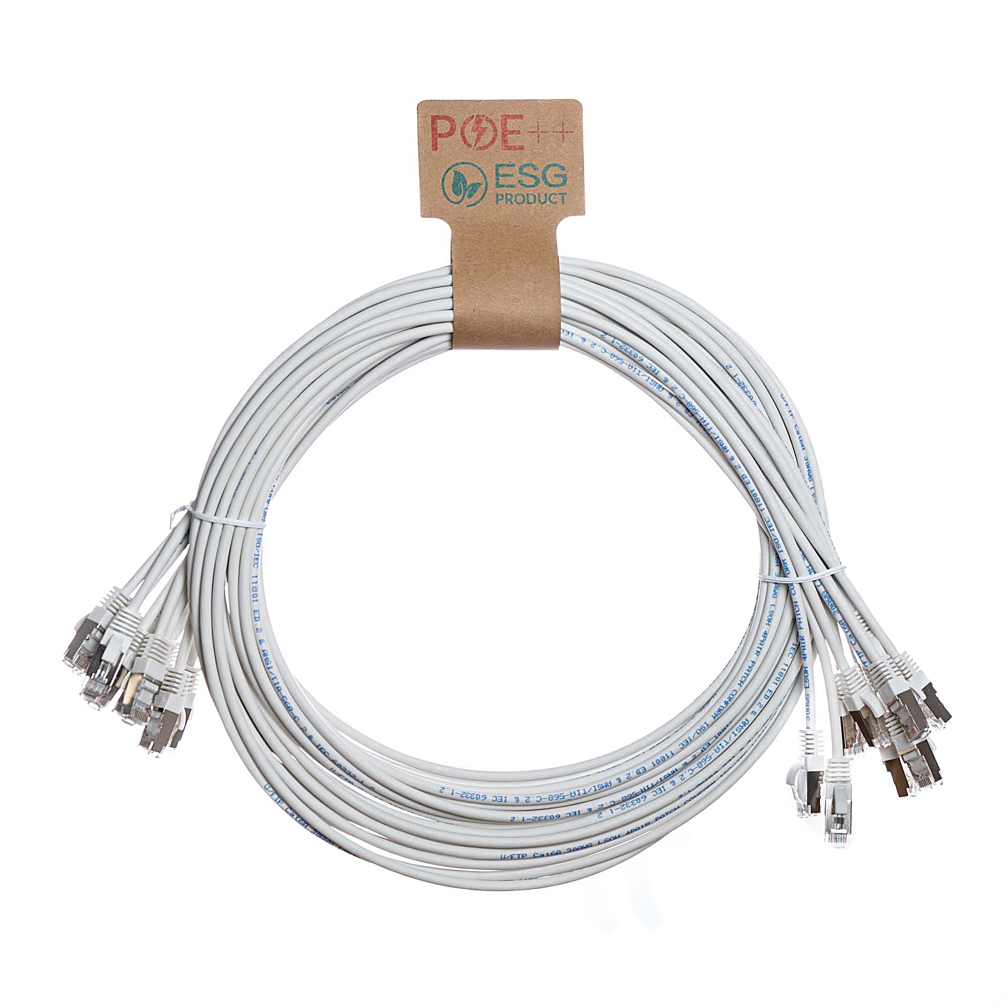 10 Pack 0.3m CAT6 Slim U/UTP Snagless Cables White LSZH 30AWG