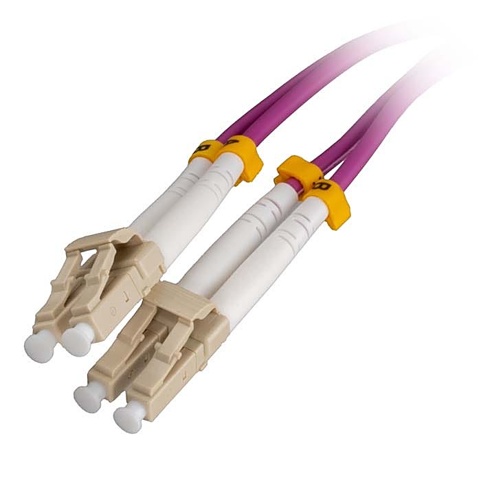 12 Pack 2m OM4 LC-LC Fibre Leads 50/125 Erika Violet