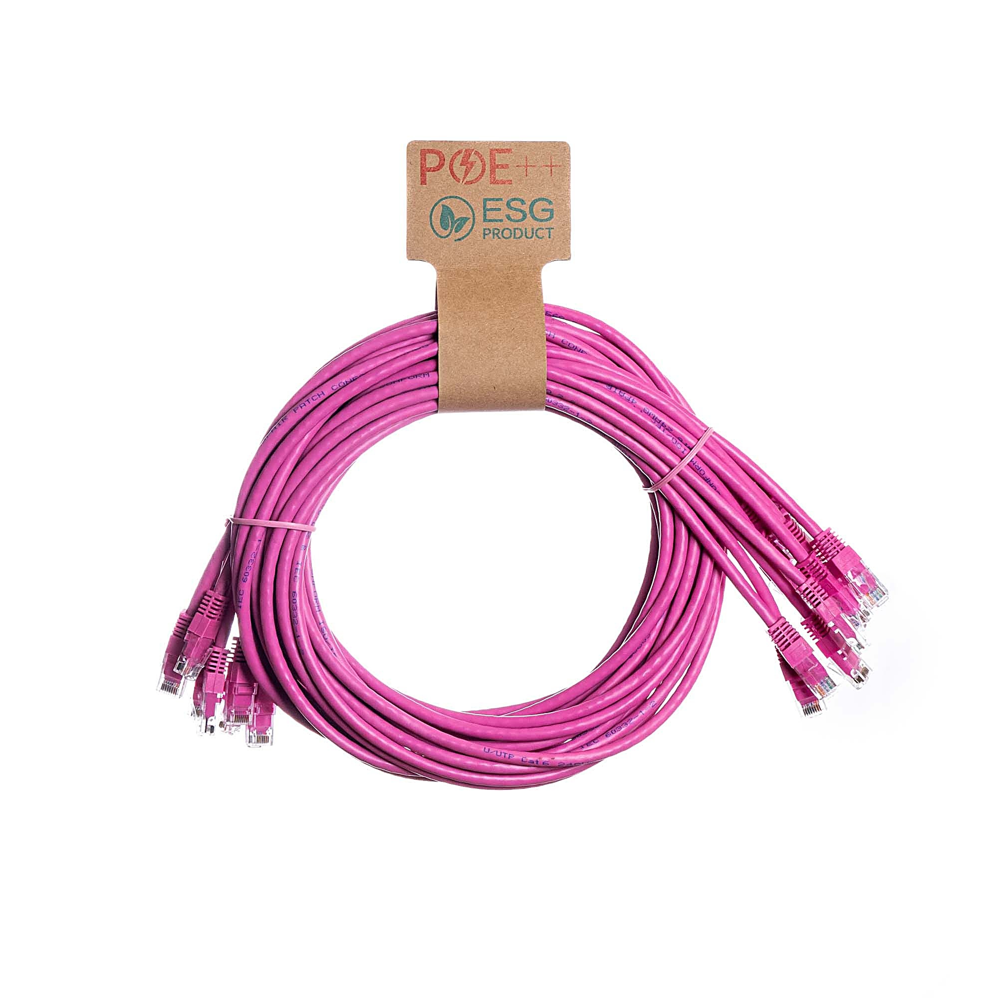 10 Pack 0.3m CAT6 U/UTP Snagless Network Cables Pink LSZH 24AWG