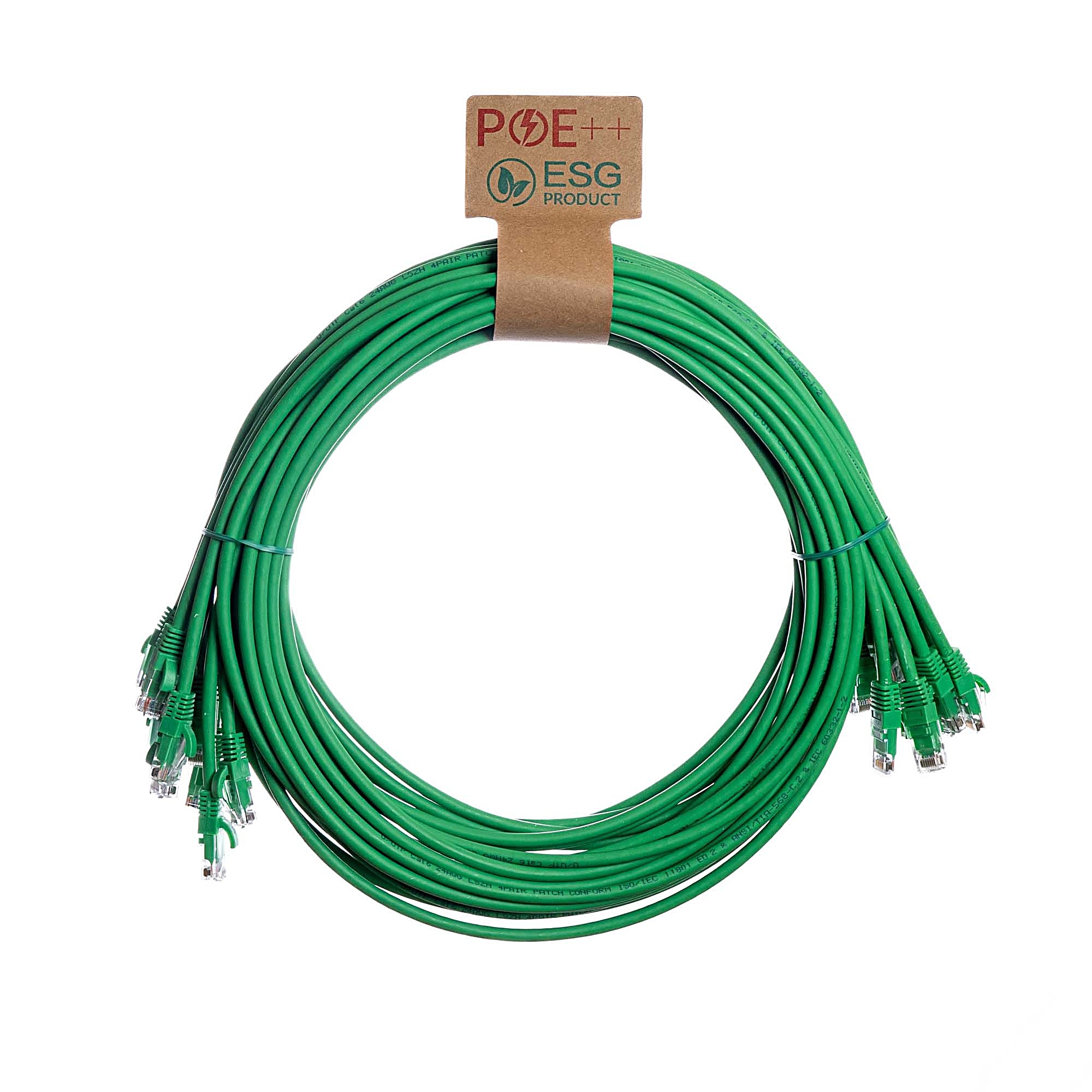 10 Pack 0.2m CAT6 U/UTP Snagless Network Cables Green LSZH 24AWG