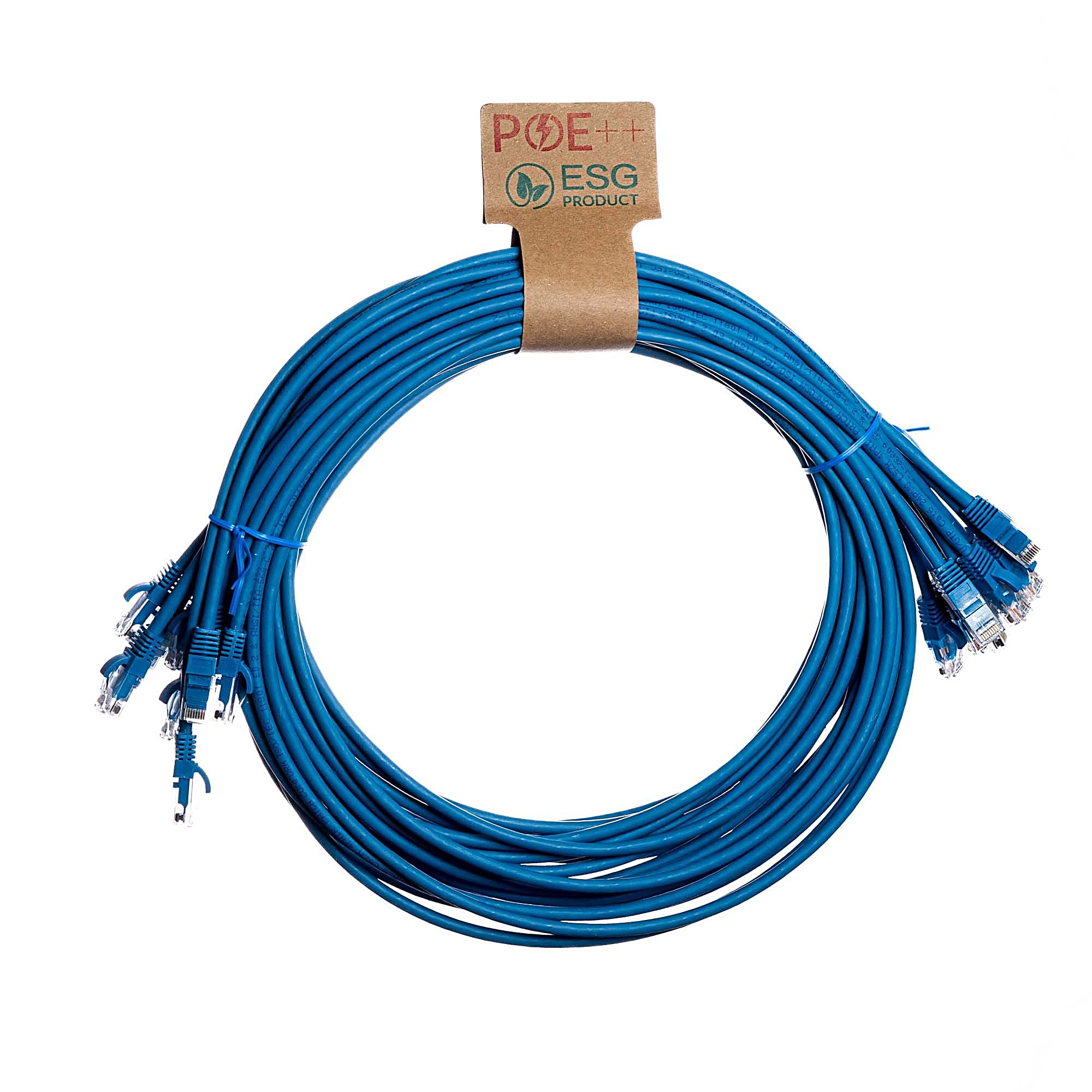 10 Pack 0.5m CAT6 U/UTP Snagless Network Cables Blue LSZH 24AWG