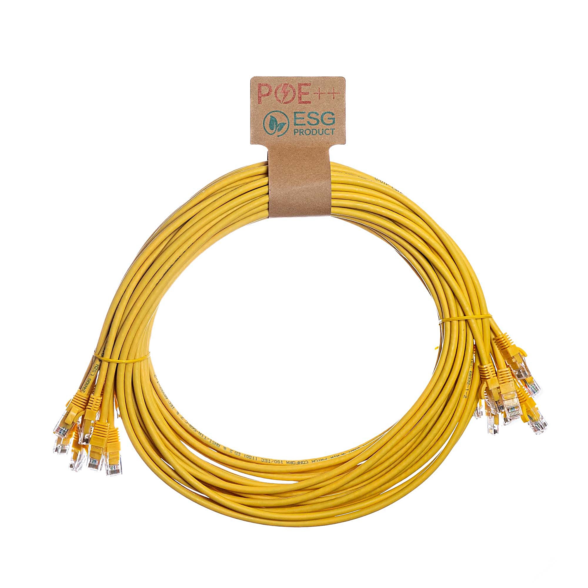 10 Pack 1m CAT6 U/UTP Snagless Network Cables Yellow LSZH 24AWG