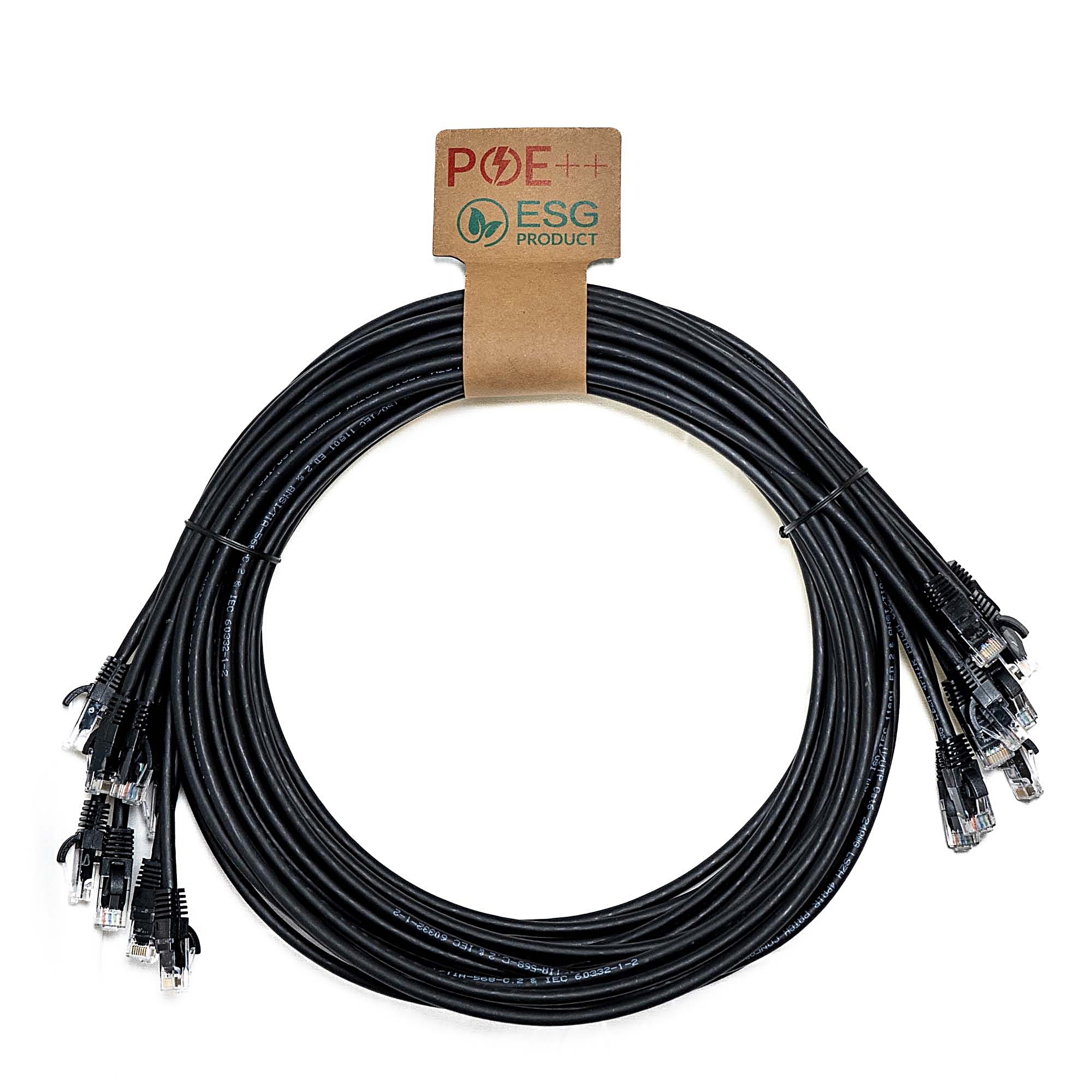 10 Pack 0.3m CAT6 U/UTP Snagless Network Cables Black LSZH 24AWG