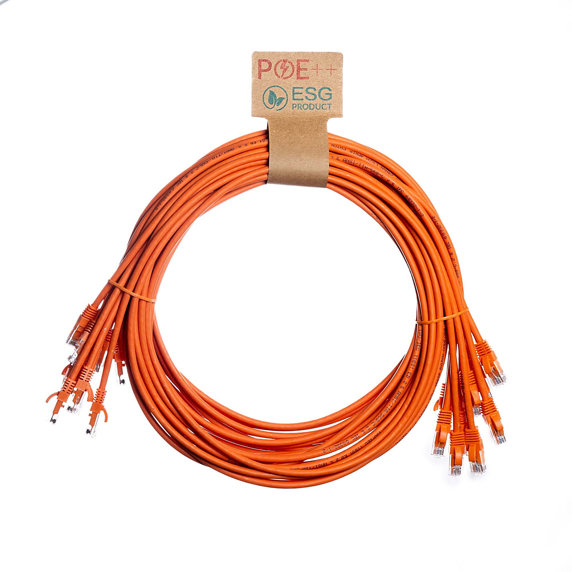 10 Pack 0.3m CAT6 U/UTP Snagless Cables Orange LSZH 24AWG