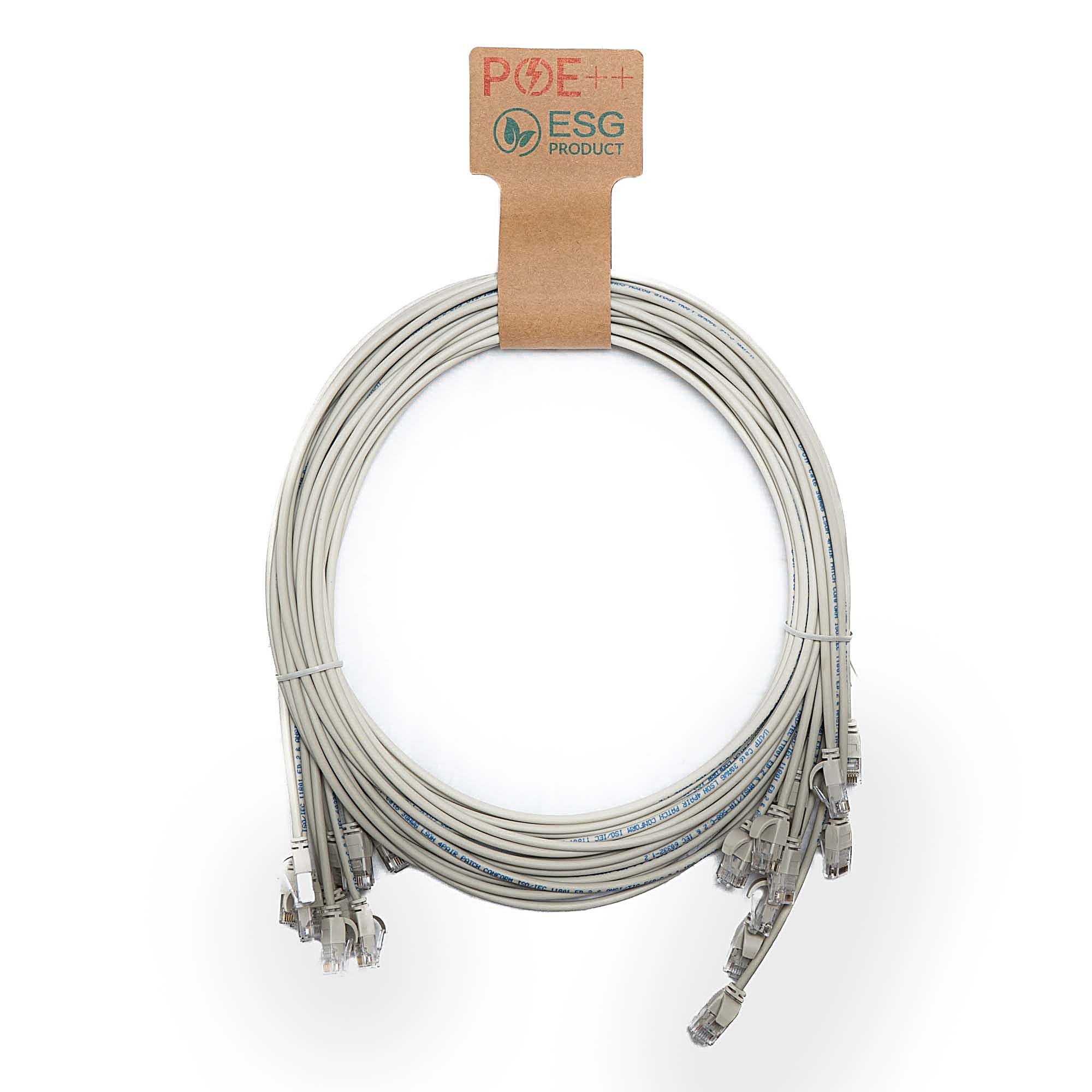 10 Pack 1m CAT6 Slim U/UTP Snagless Cables Grey LSZH 30AWG