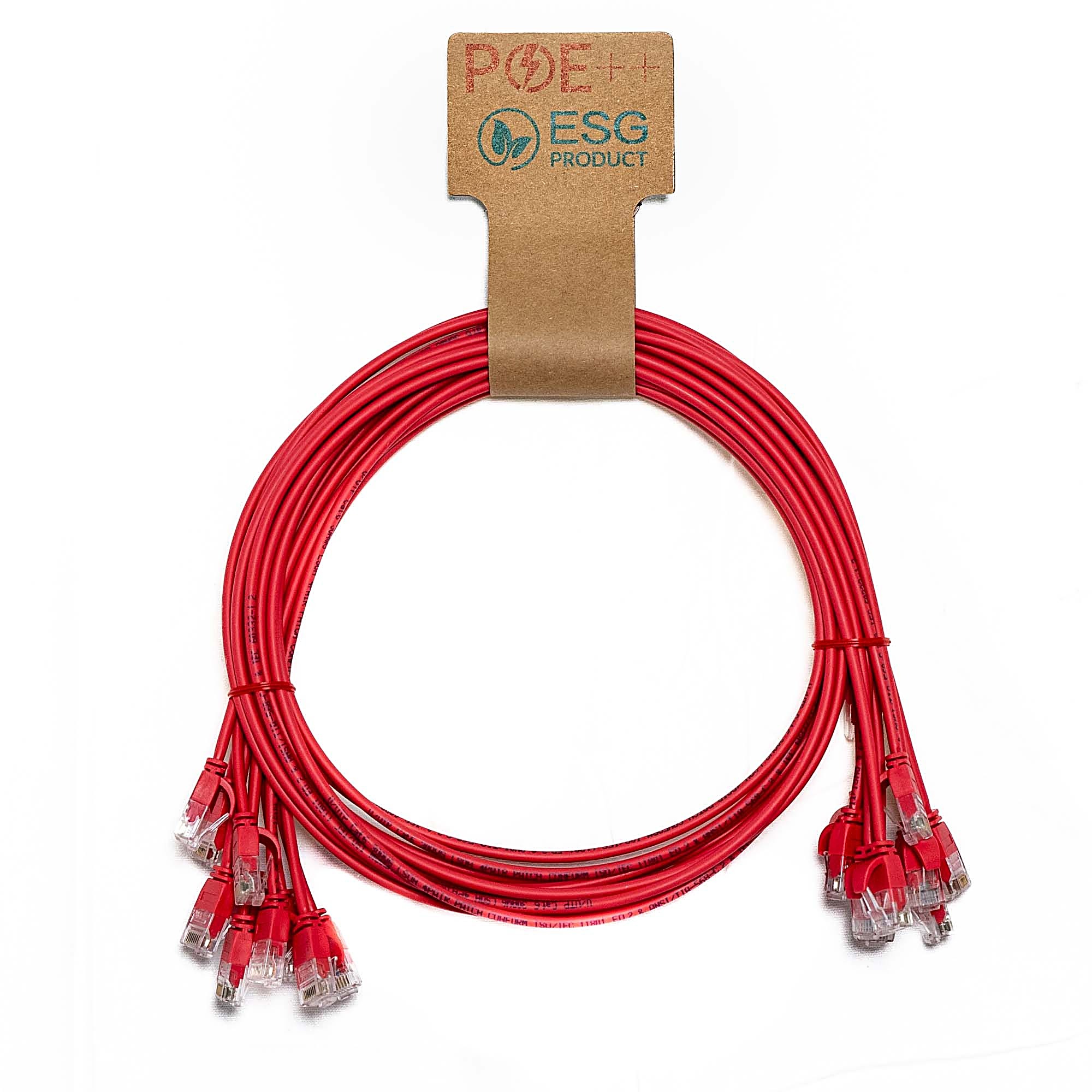 10 Pack 1m CAT6 Slim U/UTP Snagless Cables Red LSZH 30AWG