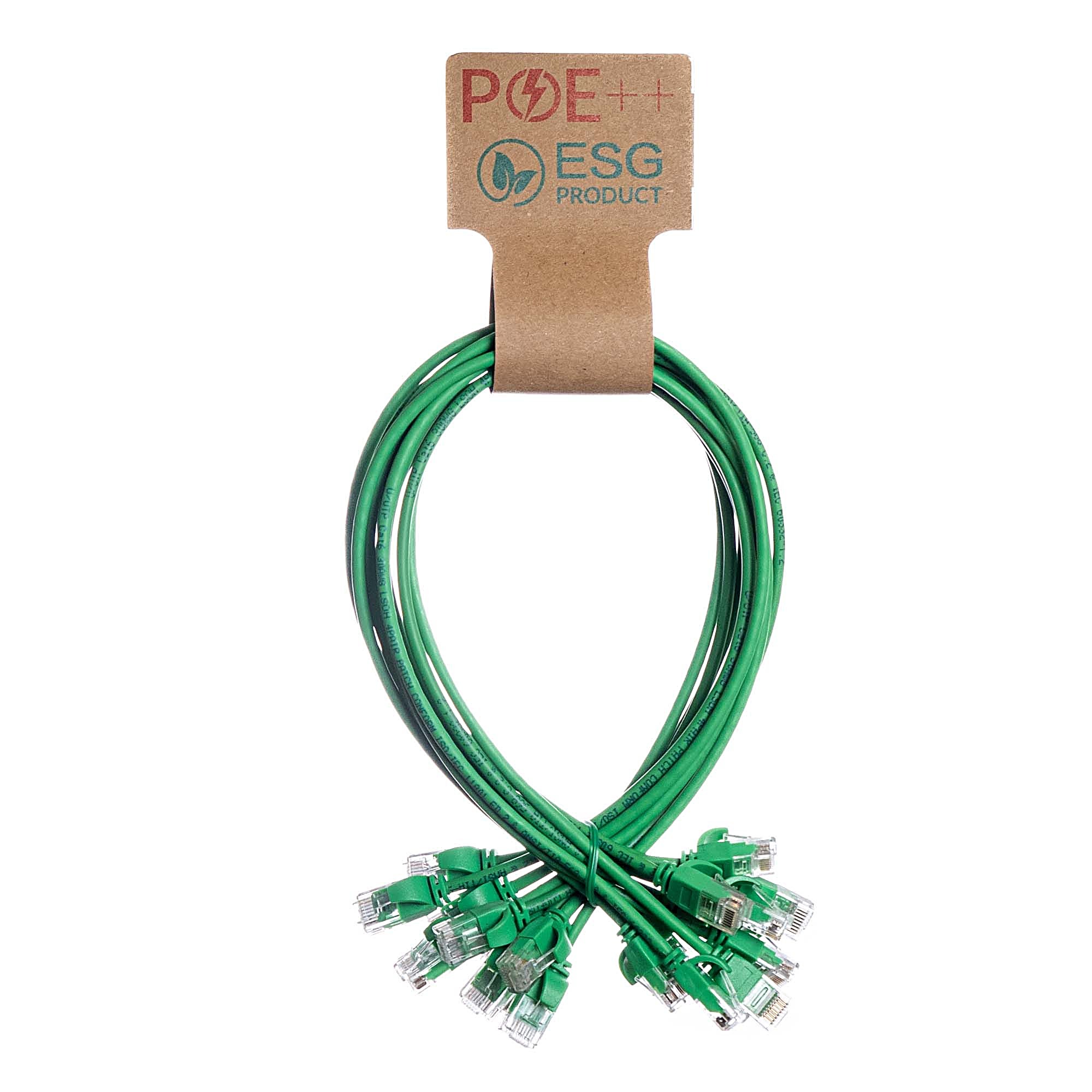 10 Pack 0.25m CAT6 Slim U/UTP Snagless Cables Green LSZH 30AWG