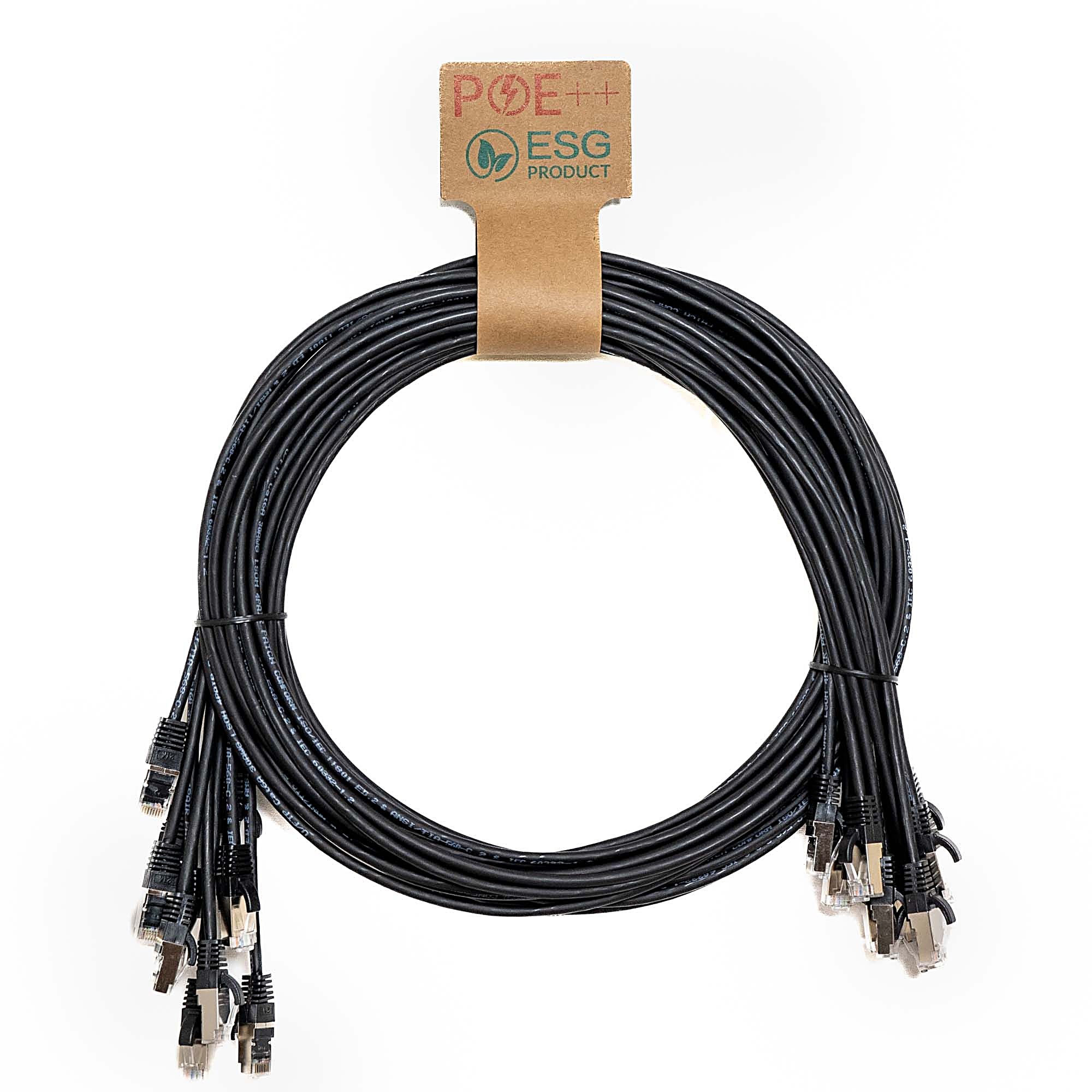 10 Pack 0.5m CAT6 Slim U/UTP Snagless Cables Black LSZH 30AWG