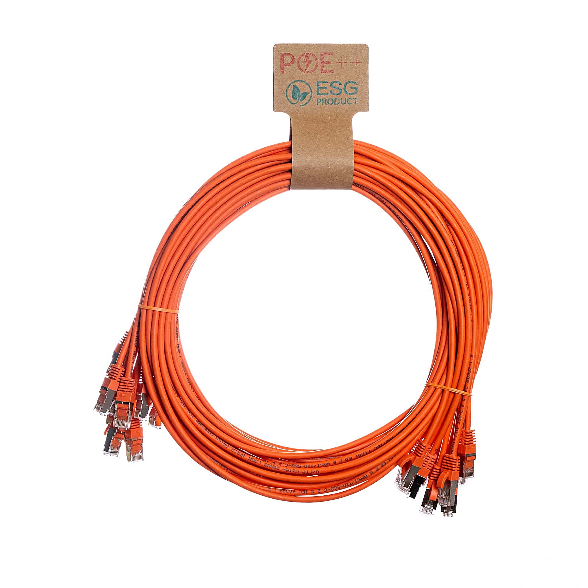 10 Pack 2m CAT6A Slim U/FTP Snagless Cables Orange LSZH 30AWG